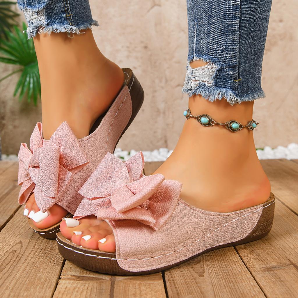 Women Slippers Elegant Platform Slippers Fashion Casual Wedges Shoes Women Summer Soft Heels Sandals Lightweight Slides Women