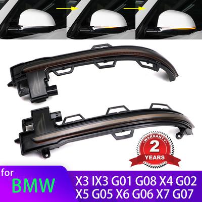 Smoked LED Dynamic Turn Signal Light Side Mirror Flashing Light for BMW X3 IX3 G01 G08 X4 G02 X5 G05 X5 G06 X7 G07