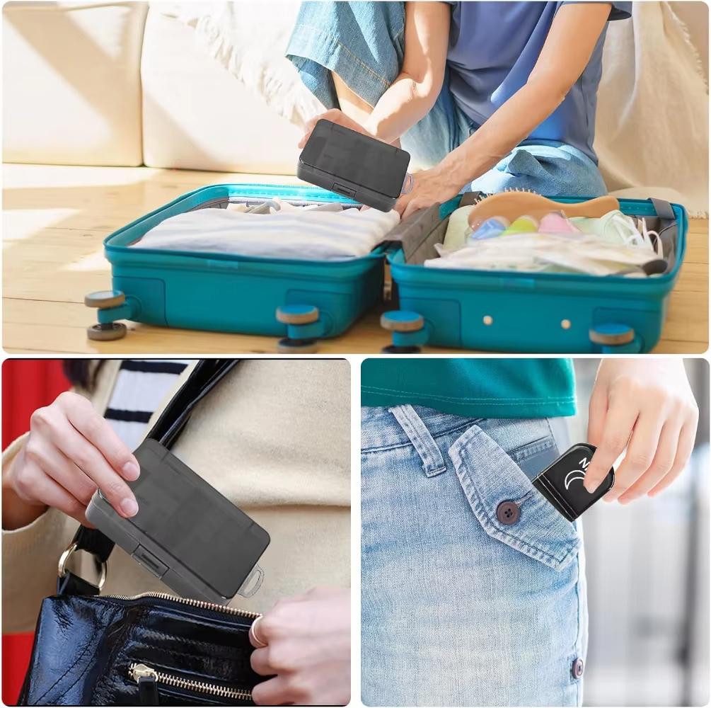 UNTIOR  Portable Weekly Pill Box Morning and Evening Large Capacity Travel with 14 Compartments to Hold Pills Vitamins