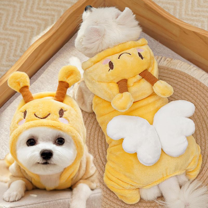 Cappotto a Quattro Zampe in Pile Spesso per Animali Domestici - Cani e Gatti. Abbigliamento Caldo Invernale e Autunnale per Api, Gatti Bassi e Robusti.