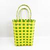 Bucket bag hand-woven contrasting color vegetable basket creative hand basket photo vacation leisure women's bag