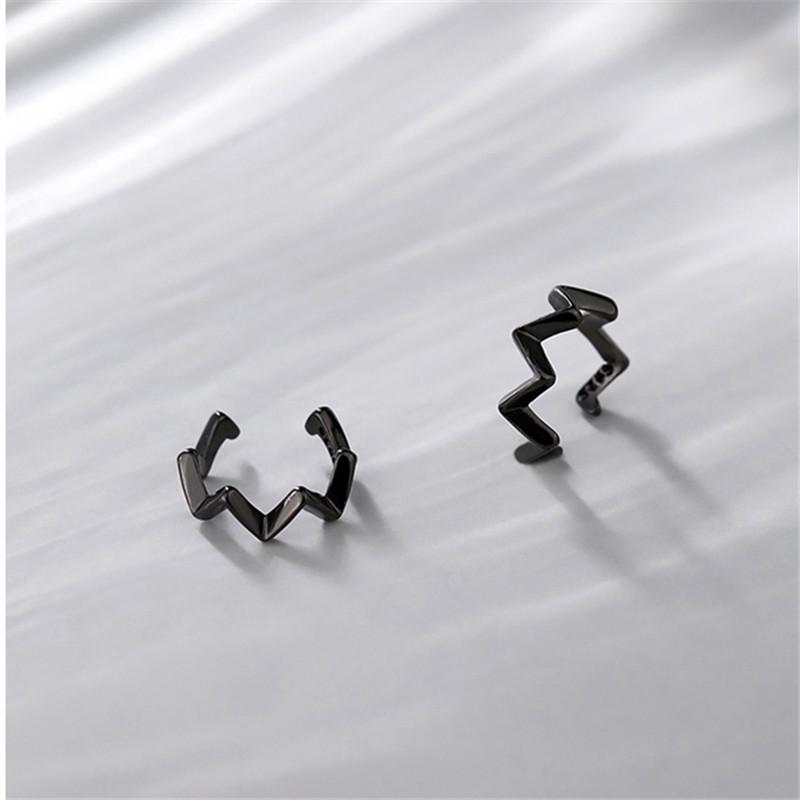 Fashion Wave Earrings Clip for Women Jewelry Trendy S925 Sterling Silver Earring Girl None Hole Ear Accessories Female Lady Gift