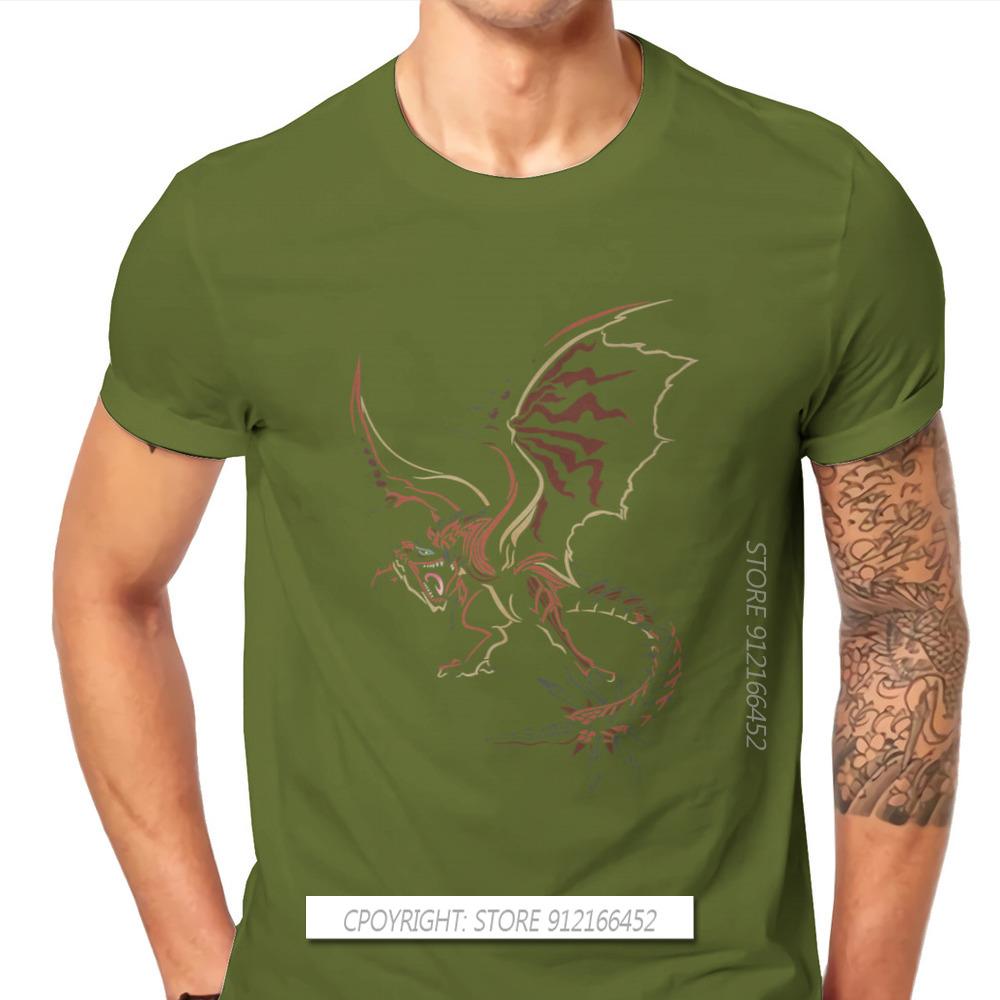 Rathalos Black TShirt Monster Hunter Felyne Palico Game Homme T-Shirts Tee Pure Cotton Oversize Short Sleeve