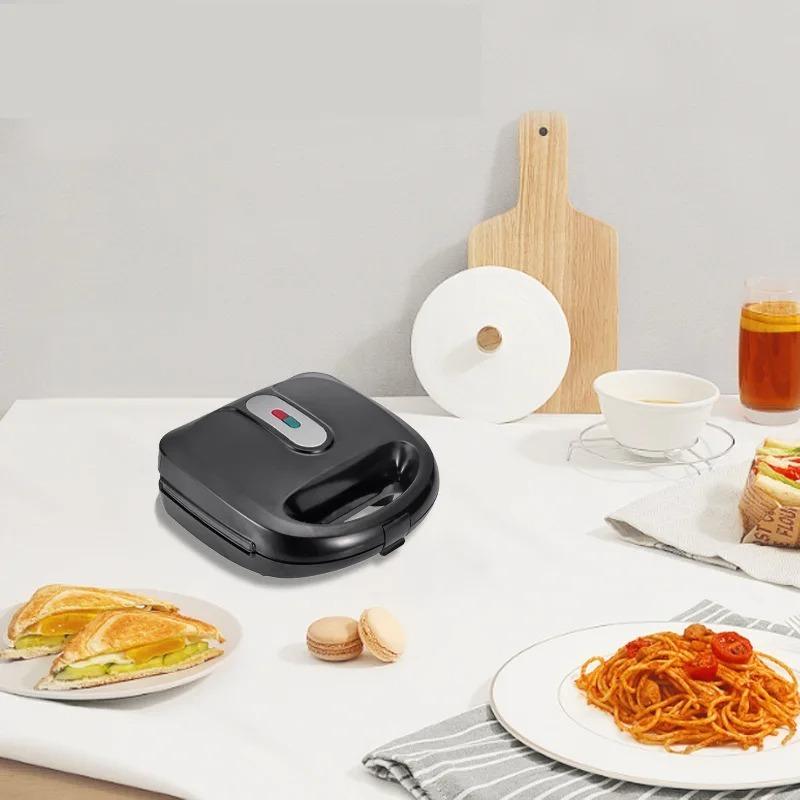 Mini 6-in-1 Non-Stick Sandwich Maker - Detachable Plates, Multi-Function Breakfast Maker for Waffles, Sandwiches & Toast, Household Use