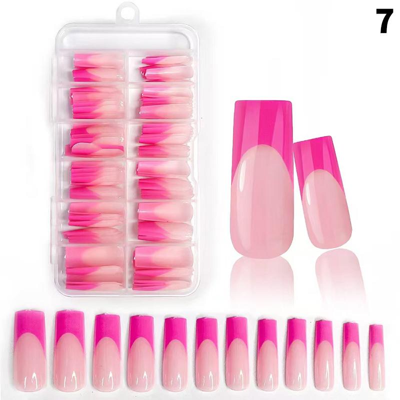120 buc/cutie Unghii French Press On Nude Roz Mat 12 mărimi Pătrate Extra Lungi Acoperire Completă Gel Moale Vârfuri Unghii False Extensie Unghii