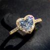 Rhinestone Band Ring Cubic Zirconia Heart Rhinestones Women Sparkling Elegant