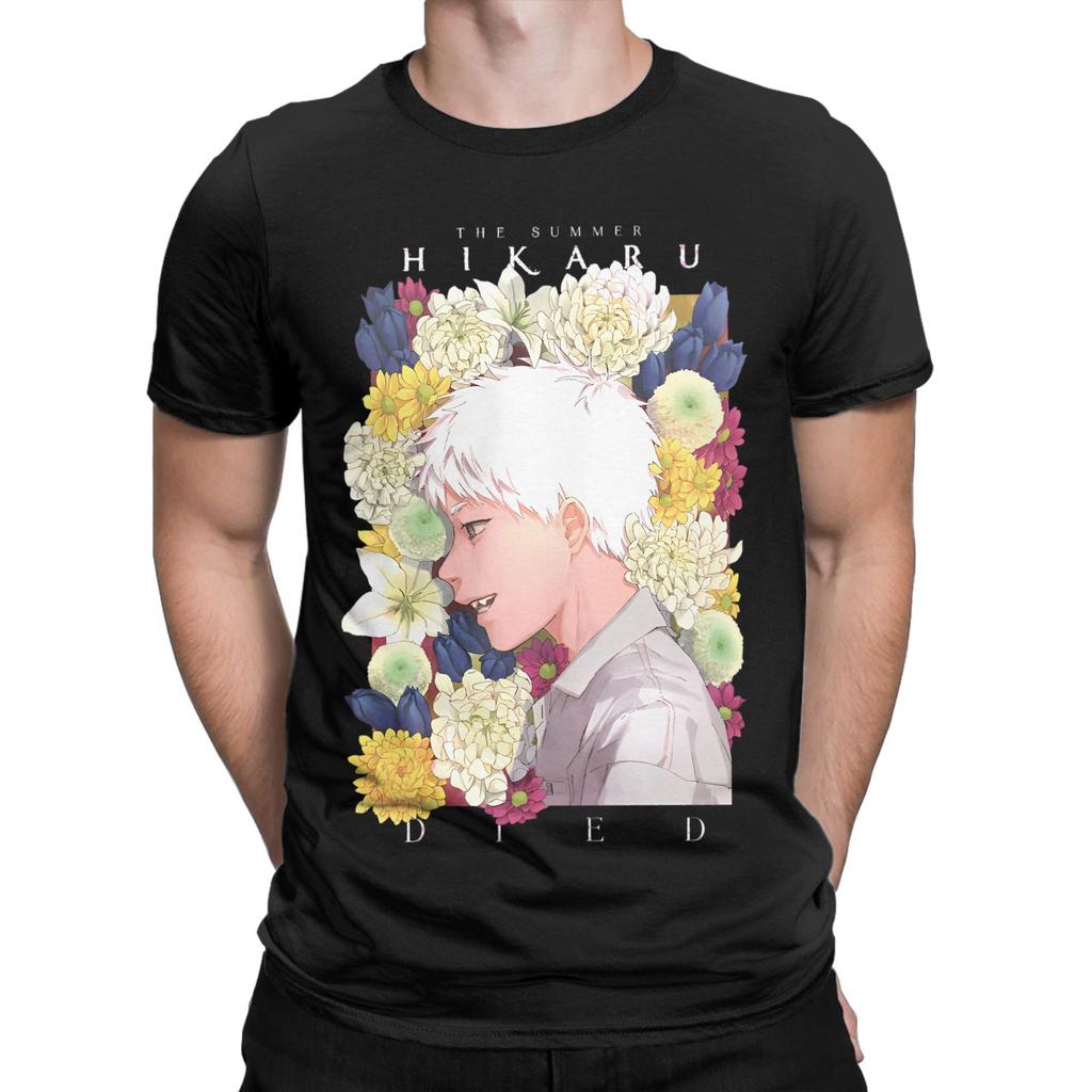Funny Indou Hikaru Flower T Shirt Unisex Cotton Short Sleeve Anime The Summer Hikaru Died Crewneck Summer Tops