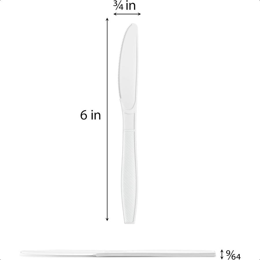 

[300 Ножей] Белые Одноразовые Сверхтяжелые Пластиковые Ножи Идеальны Для Свадебного Кейтеринга Вечеринок Банкетов Мероприятий Или Повседневного Использования United States