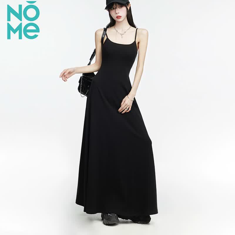 NOMe Elegant Slim-Fit A-line Strap Long Dress
