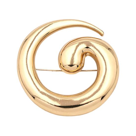 Durable Metal Brooch Minimalist Geometric Spiral Pin, Art Badge for Men Decorative Alloy Pin Women, Coats Suits Sweaters Scarves Clothing Decoration