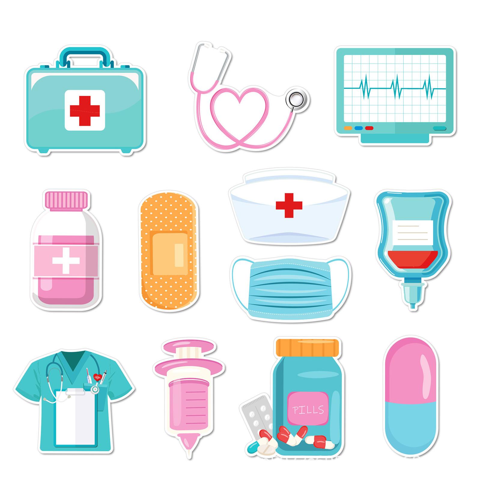 

Medical Nurse Theme Blue Sticky Notes Funny Shape Memo Pads Colorful Adhesive Notepad for Hospital School Office Organizing