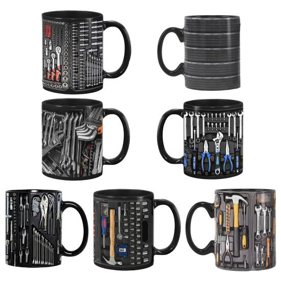 Mechanic Tool Box Coffee Mug 350ml Ceramic Tea Cup Wrench Screwdriver Hammer Mug Unique Gift for Engineers DIY Enthusiasts