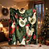 1pc Xmas Chicken Art Themed Flannel Blanket - Large Size, Soft, Lightweight, and Warm, Suitable for All Seasons - Perfect for Bed, Sofa, Office, Campi
