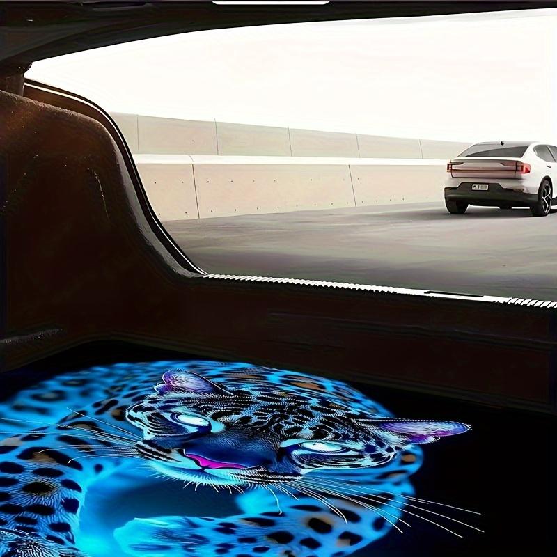 1pc Animal Theme Blue Cheetah Pattern Printed Polyester Fiber Car Trunk Mat