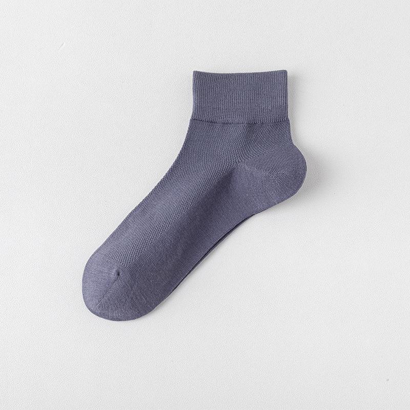 Șosete Bărbați Vară Subțiri Plasă Absorbție Transpirație Mărimi Medii Șosete Bumbac Șosete Scurte Fără Cusături Sport Primăvară și Vară Culoare Solidă Simplă