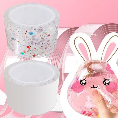 1 Meter Glitzer DIY Basteln Dekompressionsspielzeug Blasenband Doppelseitiges Klebeband mit Pailletten Blasband