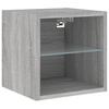Wall Mounted TV Cabinet with LED Lights Grey Sonoma 30 x 28.5 x 30 cm