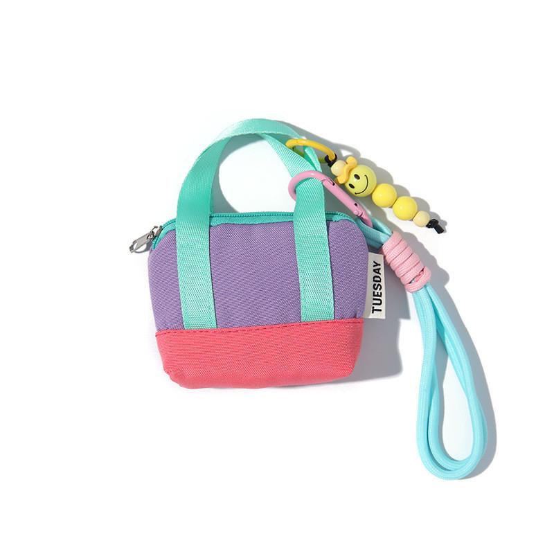 Street Style Multicolor Spliced Mini Key Organizer With Durable Material For Men And Women