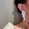 Diamond-set pearl petals fringed earrings stud earrings temperament fashionable and versatile design earrings
