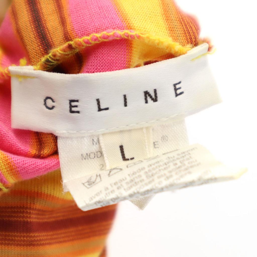 Celine Made In Italy Overall Handle Short Sleeve V Neck Cut L Pink Women Used