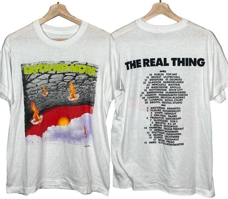 

1990 Faith No More The Real Thing Tour Band T-shirt 2 Side Reprint S-5XL Unisex T-Shirt XXXXL