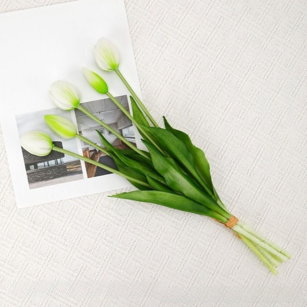 5Pcs/1Pc Luxury Latex Tulips Artificial Flowers Realistic Real Touch Hand Bouquet 41CM Simulated Bouquet For Wedding Home Decor
