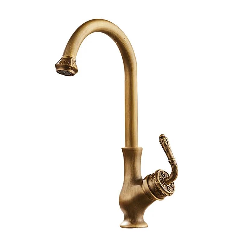 Faucet Kitchen Hot and Cold Sink Mixer Tap 360 Swivel Antique Brass Kitchen Mixer Tap Solid Brass Kitchen Sink Faucets