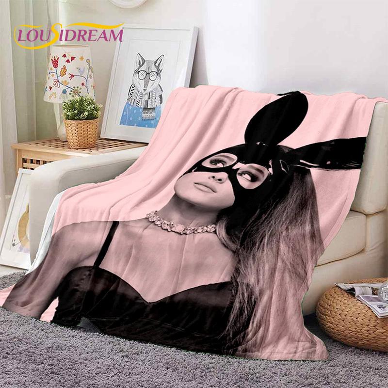 3D Ariana Grande Cat Ari Singer Soft Blankets,Keep Warm Throw Blanket Comfortable Blanket for Picnic Beds Sofa Home Bedroom Gift
