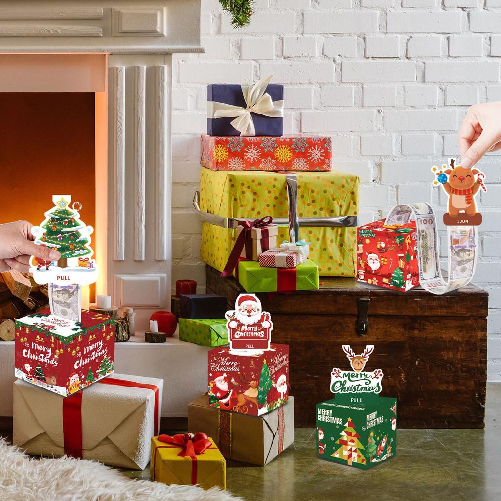 4 Sets Of Christmas Gifts In Different Styles Christmas Theme Party Surprise Money Gift Box Gifts