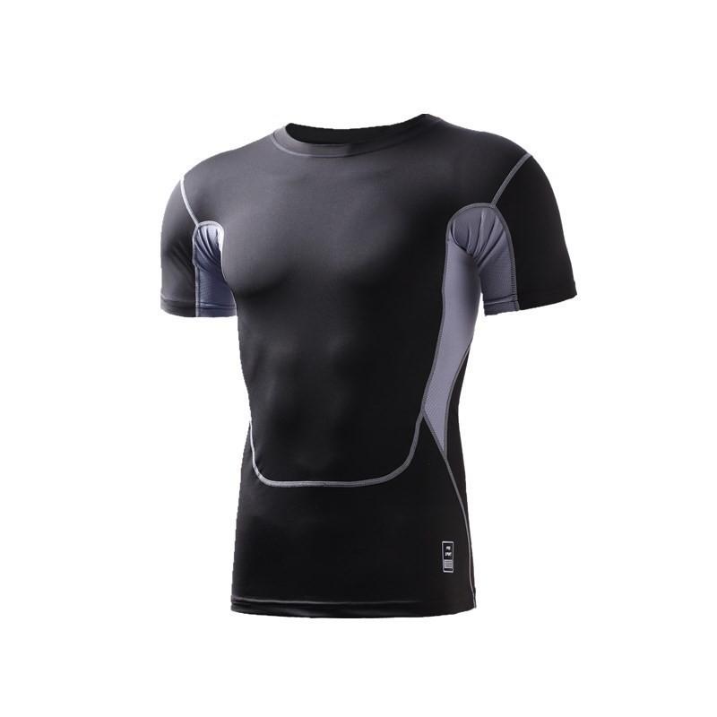 Mens Compression Athletic Set Gym Workout Running Quick-Dry Tank Top Short Sleeve Long Sportswear