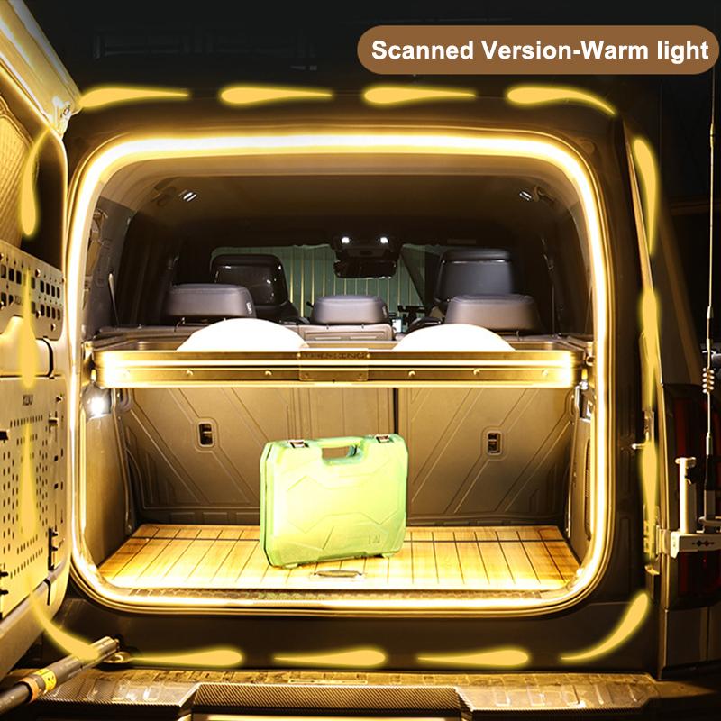 LED Trunk Lighting Lights Dynamic Flowing Flexible Light Strip On/Off Scanning Atmosphere Lamp Waterproof for Car Accessories