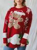 Christmas main picture cute snowman pattern round neck long sleeved knitted pullover sweater New Year sweater 3549 EMA