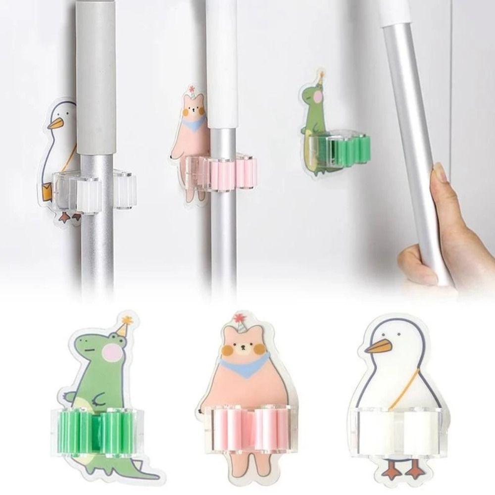 Punch-free Mop Hanging Hook Wall Mounted Mop Broom Storage Hook Cute Brush Broom Hanger  for Home