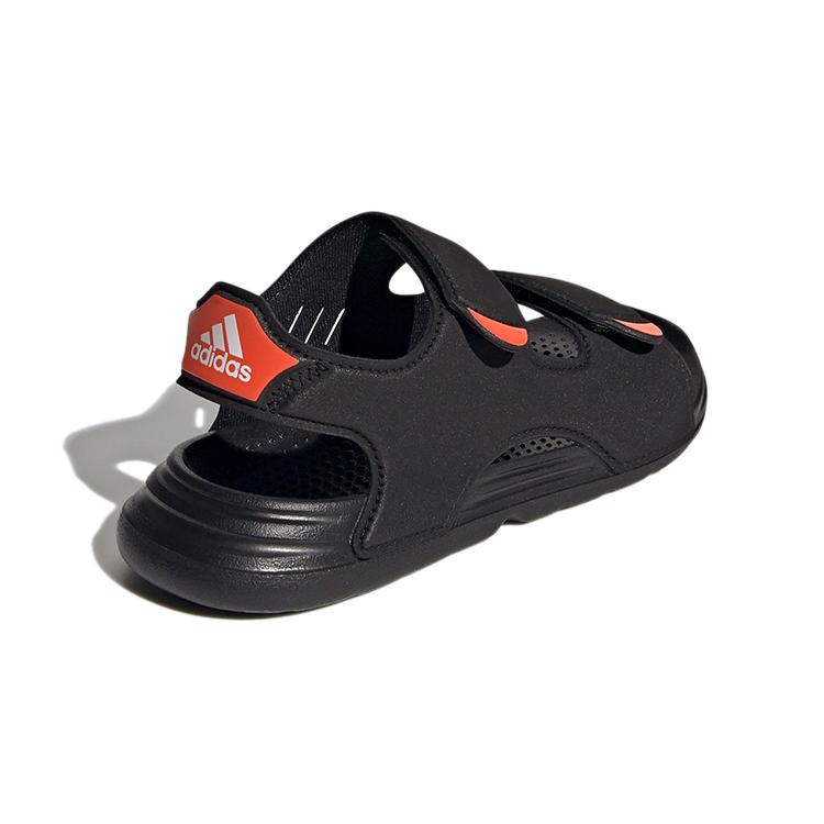 New Adidas Swim Sandal Anti-Slip And Wear-Resistant Lightweight Children's Sandals Black Orange Children Aged 3-7 Years Old FY8936