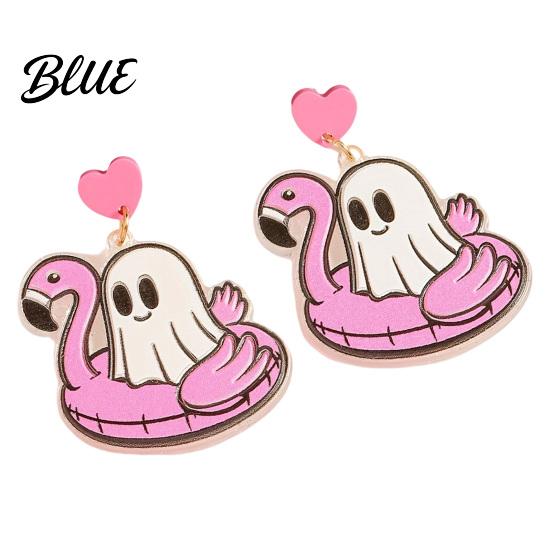 Heart Shaped Ornament Earrings 1 Pair Summer Halloween Ghost for Women Cute Lightweight Comfortable Earring Dangles Pool Float Dangle Drop Earrings,