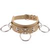 Wild O-Ring Leather Choker, Punk PU Circular Ring Clavicle Necklace for Nightclub