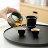 1set Ceramic Travel Tea Set Portable Teaware Set One Pot Four Cups With Tea Tray And Tea Can Wine Cup Drinkware For Restaurants Cafes Tea Houses