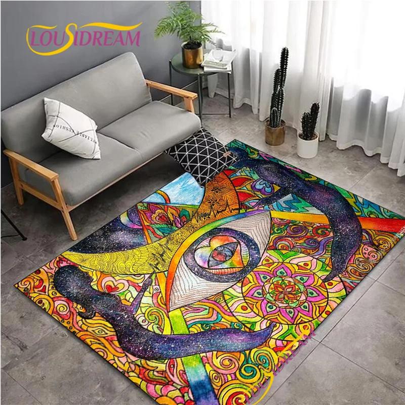 Evil Eye Pattern Nordic Style Area Rug Living Room Bedroom Decorat Yoga Carpet Door Un-slip Floor Mat Photography Props Alfombra