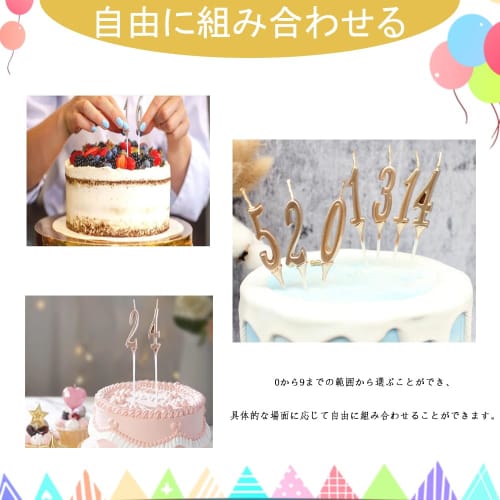 Phyxiul Birthday Number Candles, 0-9, 10-Piece Set, Perfect for Birthdays, Celebrations, Anniversaries, Weddings, Graduations, and More (Champagne Gol