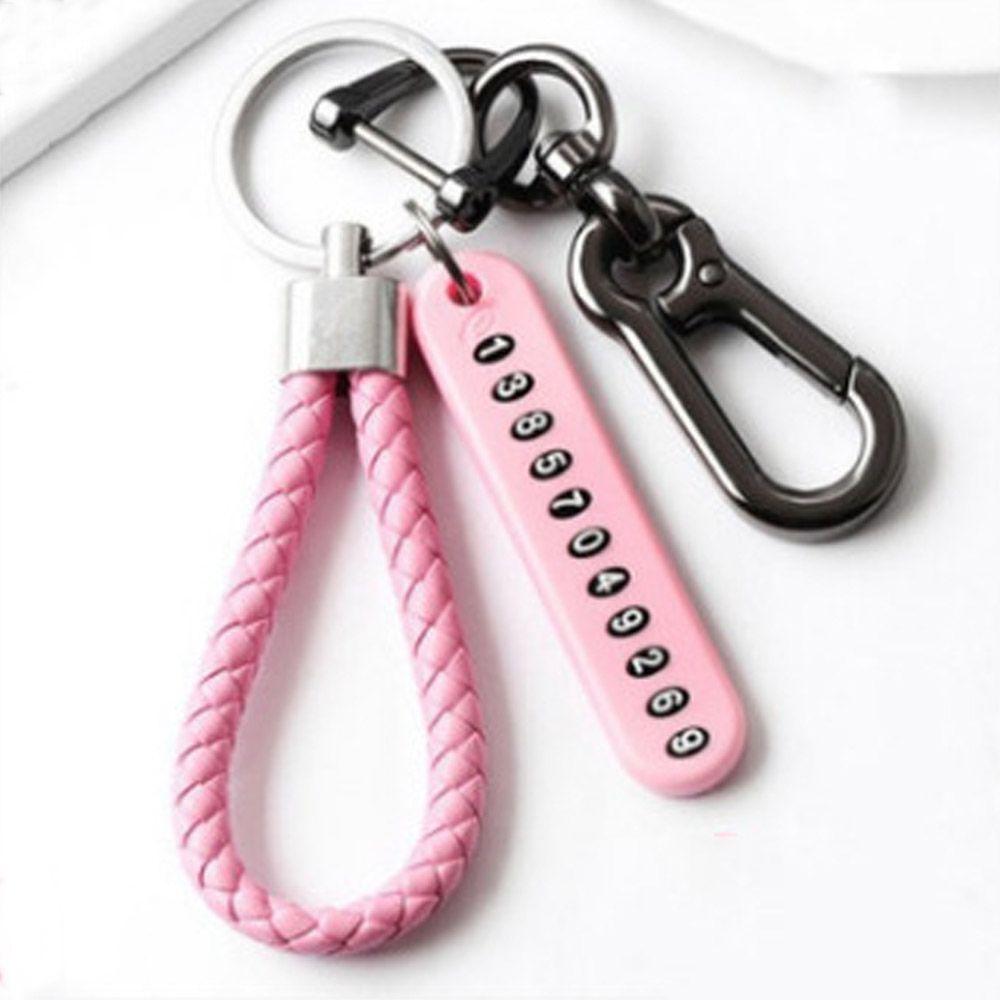 Šperky Auto Taška Přívěsek DIY Kožený Klíčenka Proti Ztrátě Klíčenka do Auta Telefonní Číslo Štítek Klíčenka