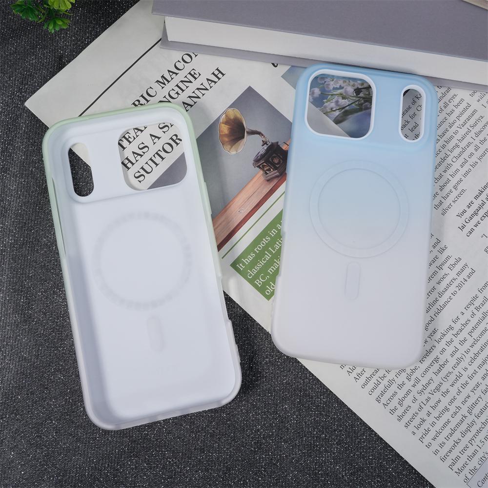 2 in 1 Gradient Jelly Magnetic Case For iPhone 17 Air 16 15 14 13 12 11 Pro Max For Magsafe Wireless Charging Matte Cover