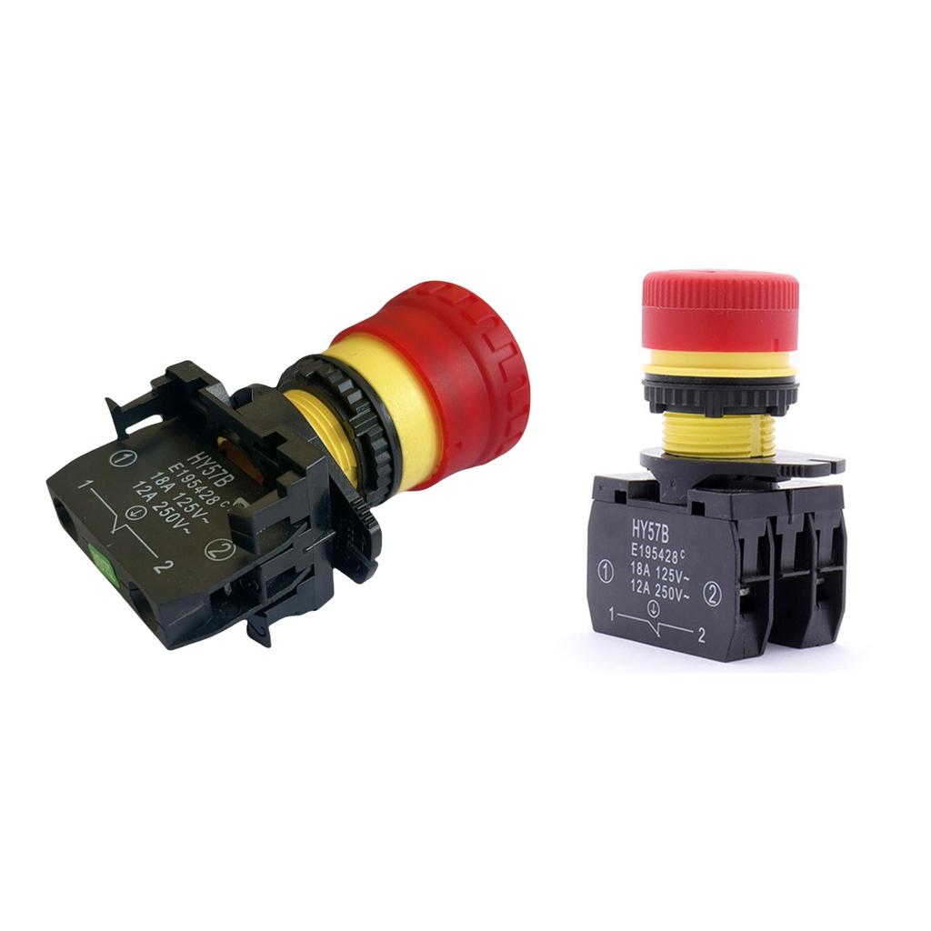 HY57B Emergency Stop Push Button Switches Round Industrial Pushbutton Switches for Machinery Equipment Enduring