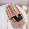 Straw Bag Women's New Niche Color Woven Women's Shoulder Messenger Bag Casual Contrasting Color Mobile Phone Bag Women