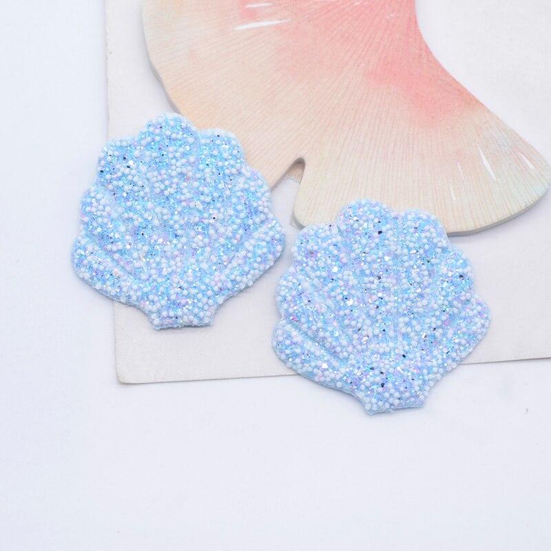 12Pcs Glitter Shell Patches Appliques DIY Crafts Sewing Supplies Headwear Hat Decor Scrapbooking