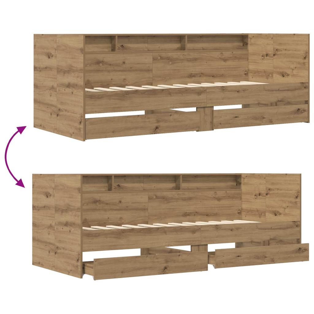 Daybed with Drawers Craft Oak Engineered Wood