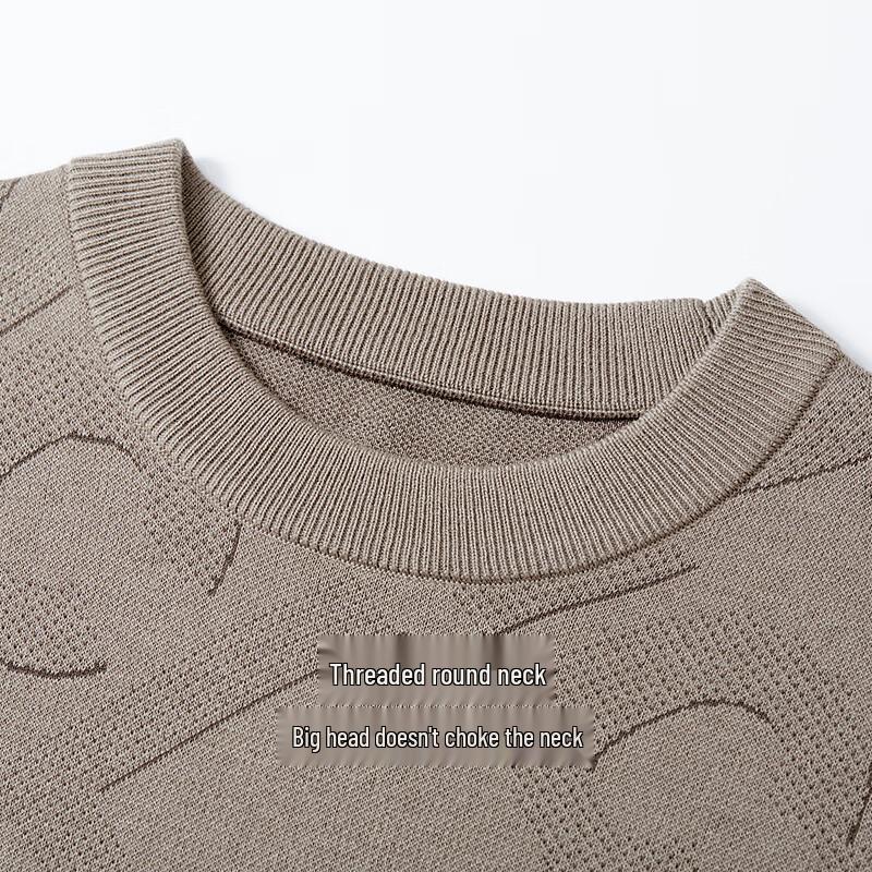 Hodo Men's Autumn Wool Blend Jacquard Knit Sweater