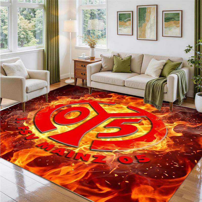 Mainz FC Design Crystal Velvet Rug Soft Decorative Mat for Bedroom Entrance