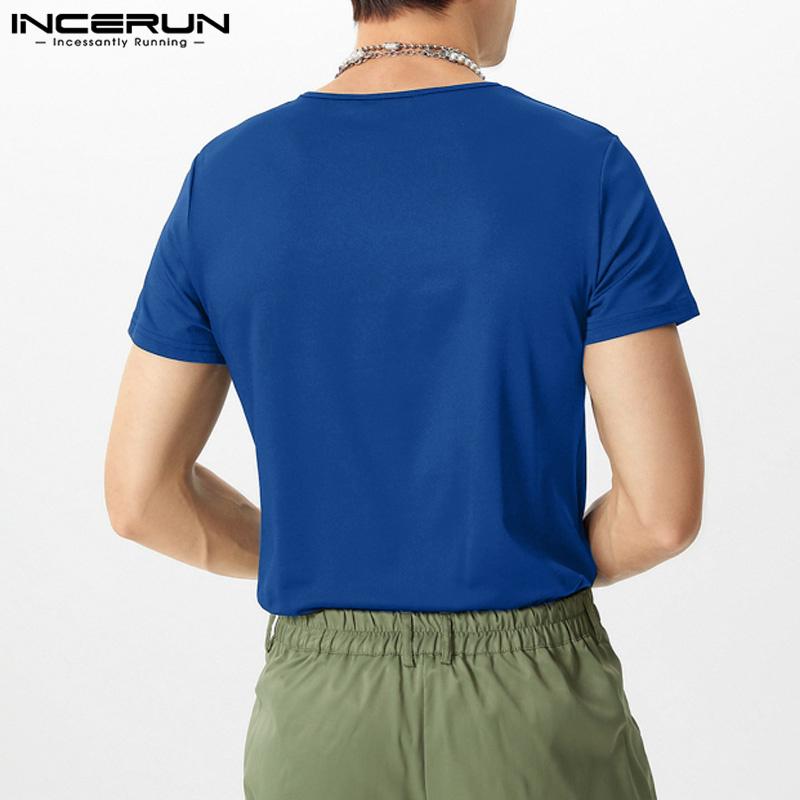 INCERUN Mens Short Sleeve One Piece Leotard Rompers Bodysuit Pajamas