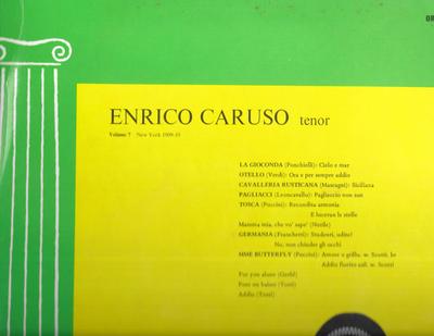 LP Record ENRICO CARUSO  Enrico Caruso Tenor Volume 7 New Yo ORL307 Olympus Records UK Classical Used