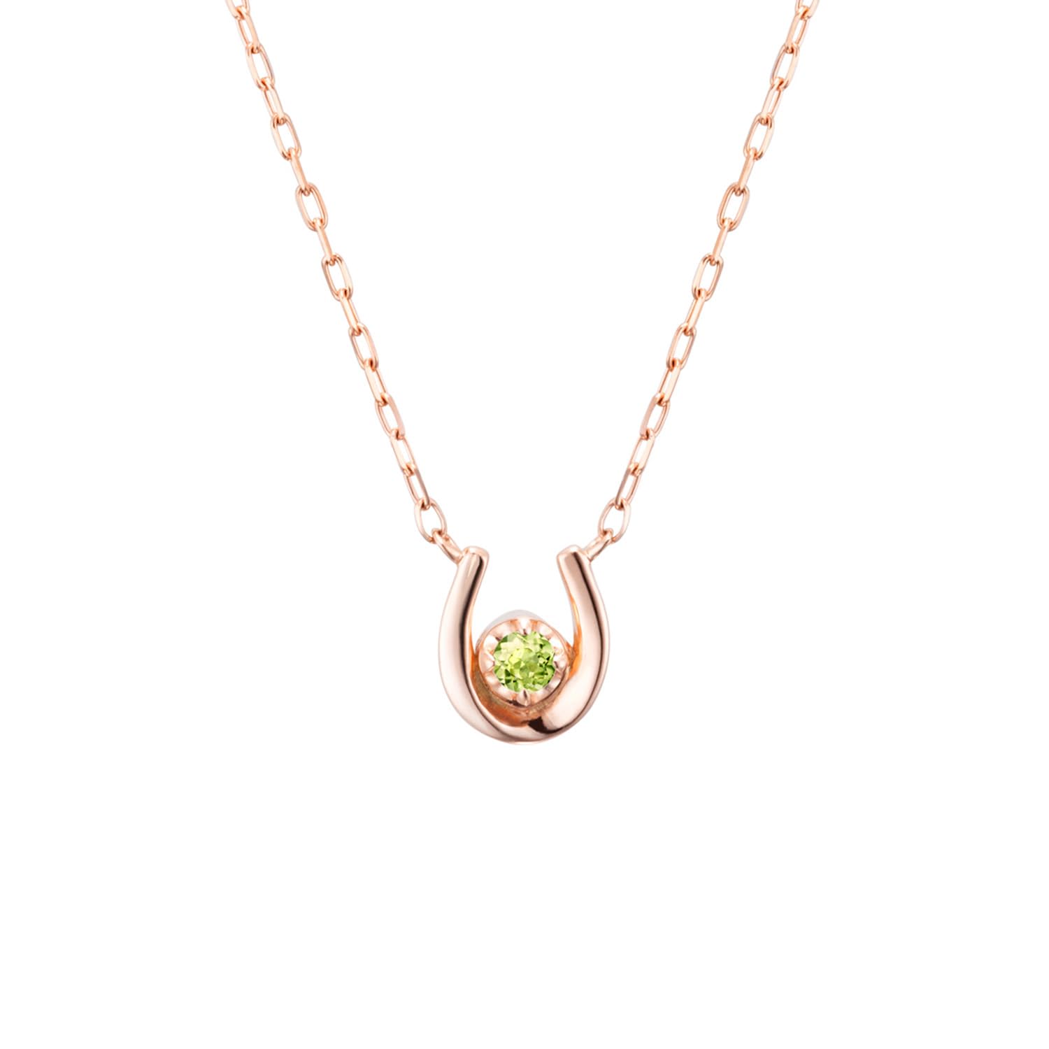 

August Birthstone K10 Pink Gold Necklace 112136123103 [Yondo Sea] Women s